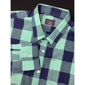 UNTUCKit Button Up Shirt Mens Large Green Buffalo Plaid Long Sleeve